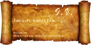 Imrich Vaszilia névjegykártya